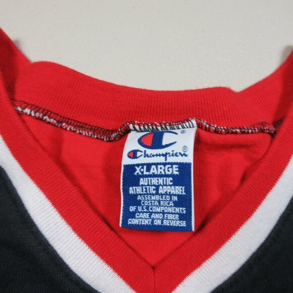 Vintage Champion mens Chicago Bulls sewn MJ Jordan Pippen shooting shirt XL - Picture 5 of 7